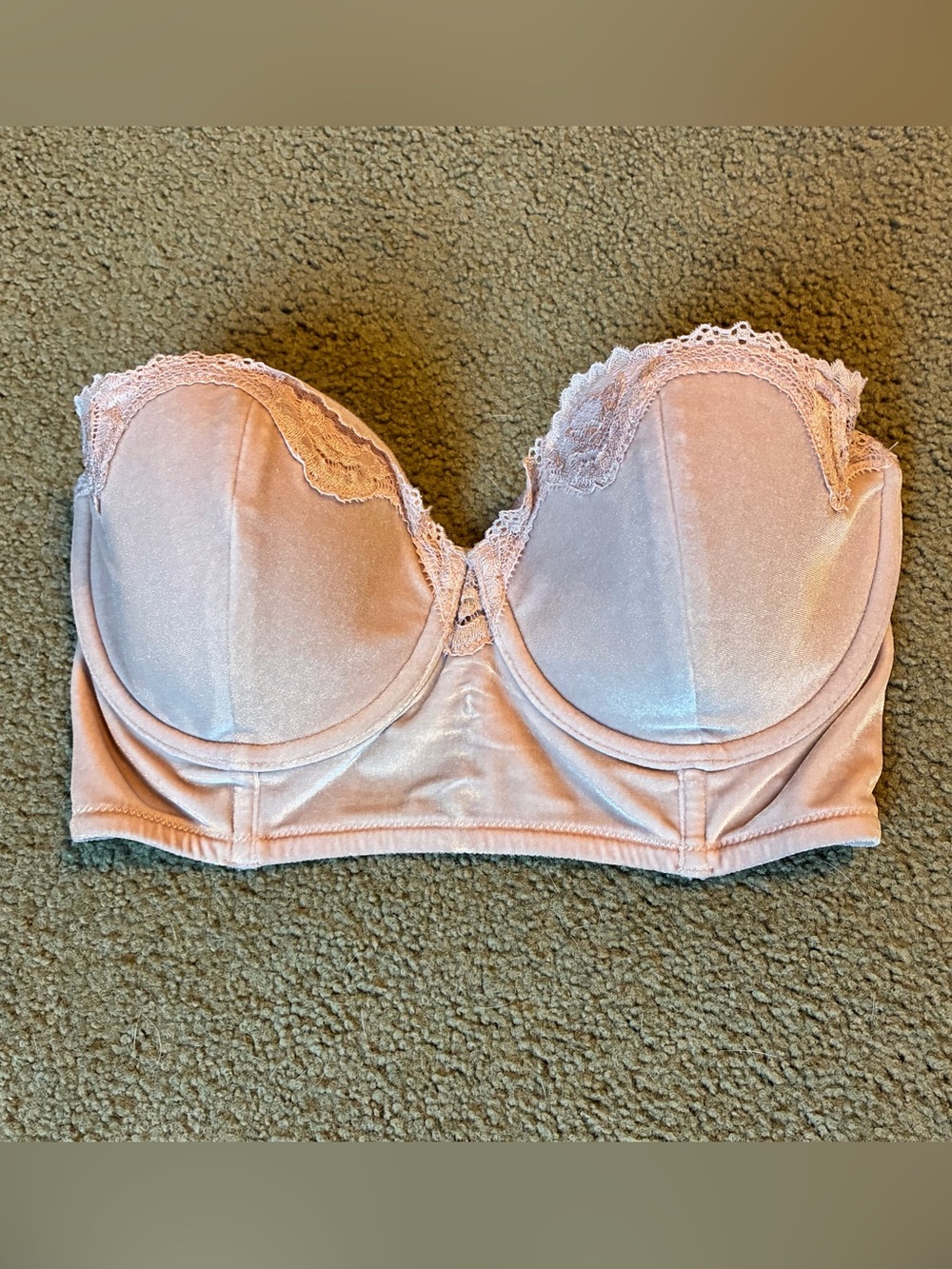 Victoria’s Secret Dream Angels Lined Bandeau Bra Size 34DD Corset Missing Straps